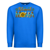 True Royal Western Blessed Mama with Leopard and Sunflower Premium Sweatshirt - texasbilliewilder