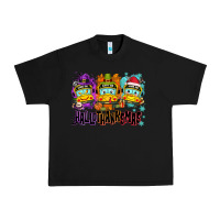 Black Happy Hallothanksmas school bus Urban Heavy Tee - NancyCooperArtShop