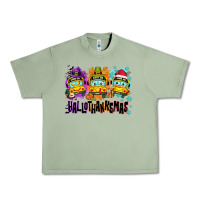 Oil Green Happy Hallothanksmas school bus Urban Heavy Tee - NancyCooperArtShop