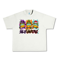 Pistachio Happy Hallothanksmas school bus Urban Heavy Tee - NancyCooperArtShop