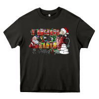 Asphalt I Believe In Santa And Coffee Heavy Core Tee - CowhideDigitalArt