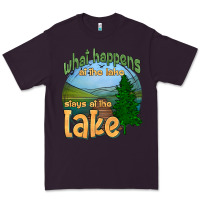Plum what happens at the lake stays at the lake Premium Tee - HRA Design Shop