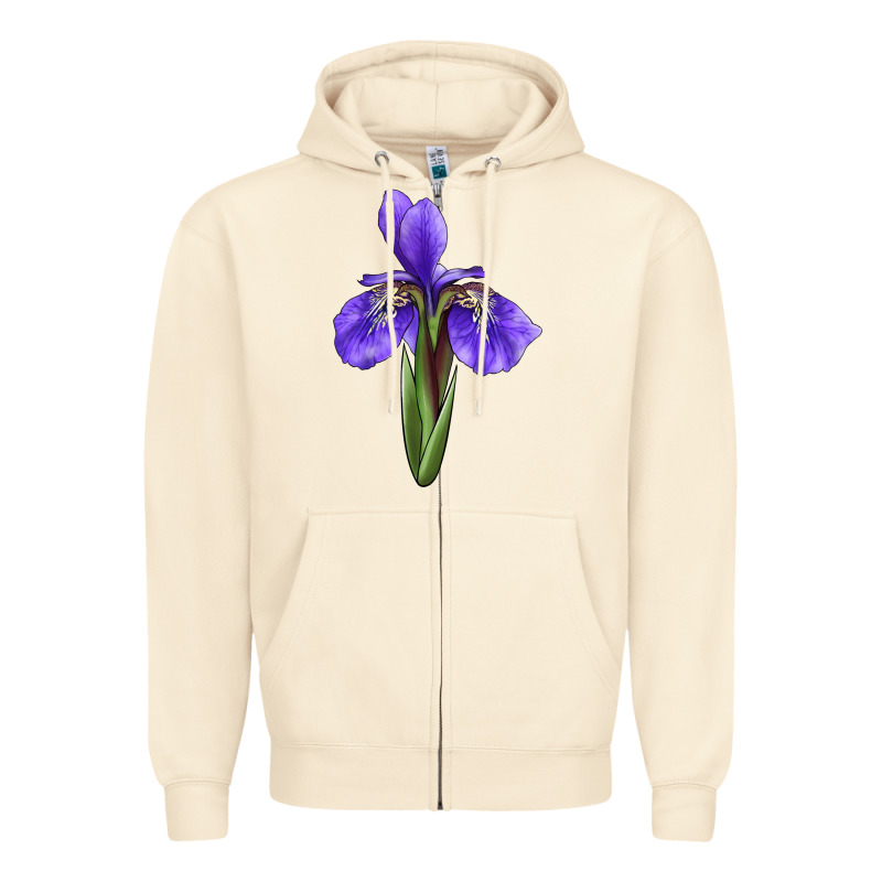 Iris Flower Zipper Hoodie by LillyAllenDesigns | Teevron
