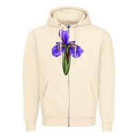 Sandshell Iris Flower Zipper Hoodie - LillyAllenDesigns