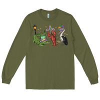Army Green mardi gras alligator crawfish pelican Long Sleeve Tee - MaliasSmallBusiness