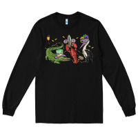 Black mardi gras alligator crawfish pelican Long Sleeve Tee - MaliasSmallBusiness