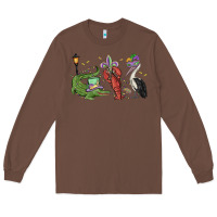 Chestnut mardi gras alligator crawfish pelican Long Sleeve Tee - MaliasSmallBusiness