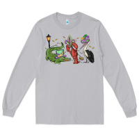 Moon Dust mardi gras alligator crawfish pelican Long Sleeve Tee - MaliasSmallBusiness