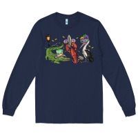 Navy mardi gras alligator crawfish pelican Long Sleeve Tee - MaliasSmallBusiness