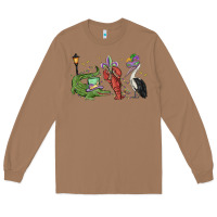 Toasted Coconut mardi gras alligator crawfish pelican Long Sleeve Tee - MaliasSmallBusiness