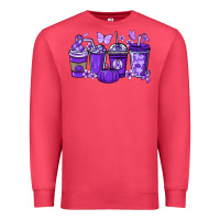 Cardinal Cancer coffee cups purple ribbon Premium Sweatshirt - NancyCooperArtShop