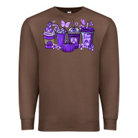Chestnut Cancer coffee cups purple ribbon Premium Sweatshirt - NancyCooperArtShop
