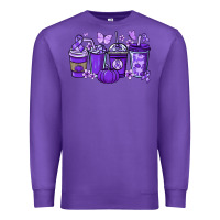 Purple Cancer coffee cups purple ribbon Premium Sweatshirt - NancyCooperArtShop