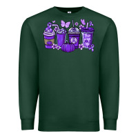 Sports Green Cancer coffee cups purple ribbon Premium Sweatshirt - NancyCooperArtShop