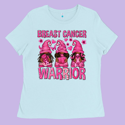Breast Cancer Warrior Afro Gnomes Ladies Tee Designed By Texasbilliewilder