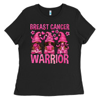 Black Breast Cancer Warrior Afro Gnomes Ladies Tee - texasbilliewilder
