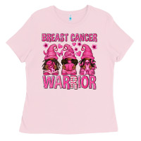 Bubblegum Pink Breast Cancer Warrior Afro Gnomes Ladies Tee - texasbilliewilder