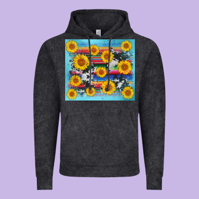 Serape Cowhide Sunflower Vintage Hoodie Designed By Adodesignshop