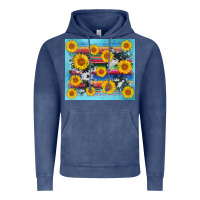 Vintage Denim serape cowhide sunflower Vintage Hoodie - AdoDesignShop