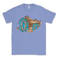 Colony Blue gemstone wood leopard patch Classic Tee - AdoDesignShop