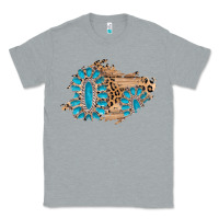 Heather Grey gemstone wood leopard patch Classic Tee - AdoDesignShop