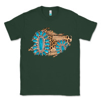 Sports Green gemstone wood leopard patch Classic Tee - AdoDesignShop