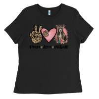 Black peace love pitbull Ladies Tee - JahusDesignShop