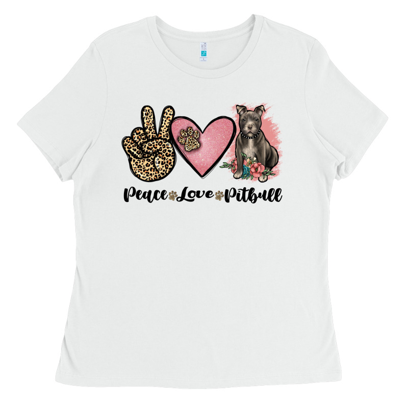 Peace Love Pitbull Ladies Tee by JahusDesignShop | Teevron