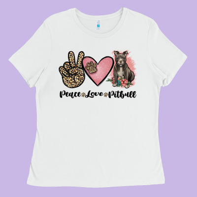 Peace Love Pitbull Ladies Tee Designed By Jahusdesignshop