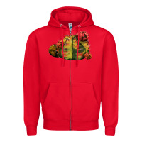 Red Gymnocalycium Variegated Cactus Zipper Hoodie - LillyAllenDesigns