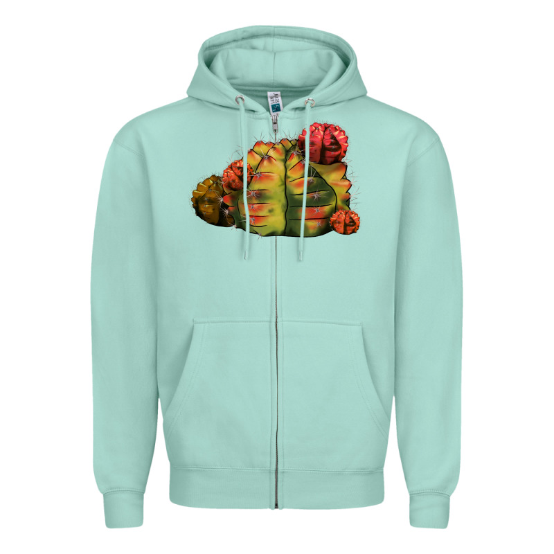 Gymnocalycium Variegated Cactus Zipper Hoodie by LillyAllenDesigns | Teevron