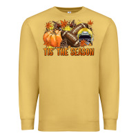 Antique Gold Tis' the season Football yellow helmet Premium Sweatshirt - NancyCooperArtShop