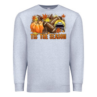 Heather Grey Tis' the season Football yellow helmet Premium Sweatshirt - NancyCooperArtShop