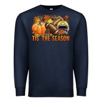 Navy Tis' the season Football yellow helmet Premium Sweatshirt - NancyCooperArtShop