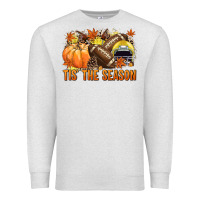 Oatmeal Heather Tis' the season Football yellow helmet Premium Sweatshirt - NancyCooperArtShop