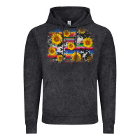 Vintage Black serape cowhide sunflower background Vintage Hoodie - AdoDesignShop