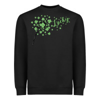 Black four leaf clover Heavyweight Sweatshirt - MaliasSmallBusiness