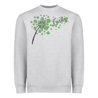 Heather Grey four leaf clover Heavyweight Sweatshirt - MaliasSmallBusiness