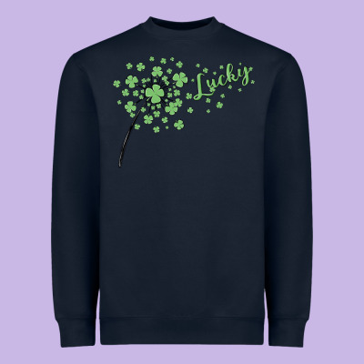 Four Leaf Clover Heavyweight Sweatshirt Designed By Maliassmallbusiness