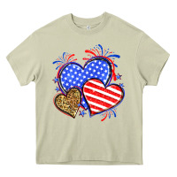 Mossy American flag leopard hearts Heavy Core Tee - Neo Western