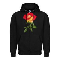 Black Ketchup And Mustard Rose Zipper Hoodie - LillyAllenDesigns