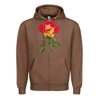 Chestnut Ketchup And Mustard Rose Zipper Hoodie - LillyAllenDesigns