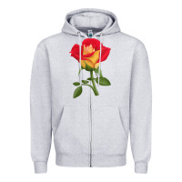 Heather Grey Ketchup And Mustard Rose Zipper Hoodie - LillyAllenDesigns