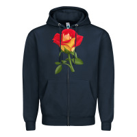 Navy Ketchup And Mustard Rose Zipper Hoodie - LillyAllenDesigns