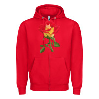 Red Ketchup And Mustard Rose Zipper Hoodie - LillyAllenDesigns