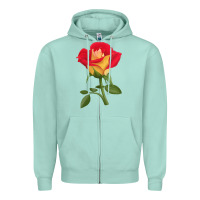 Seafoam Ketchup And Mustard Rose Zipper Hoodie - LillyAllenDesigns