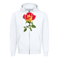 White Ketchup And Mustard Rose Zipper Hoodie - LillyAllenDesigns