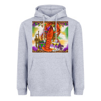 Heather Grey Mardi Gras crawfish Heavyweight Hoodie - NancyCooperArtShop