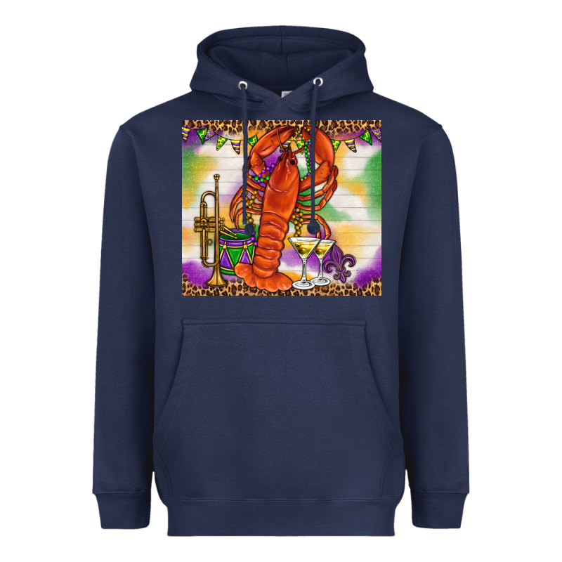 Mardi Gras Crawfish Heavyweight Hoodie by NancyCooperArtShop | Teevron