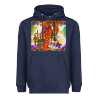 Navy Mardi Gras crawfish Heavyweight Hoodie - NancyCooperArtShop